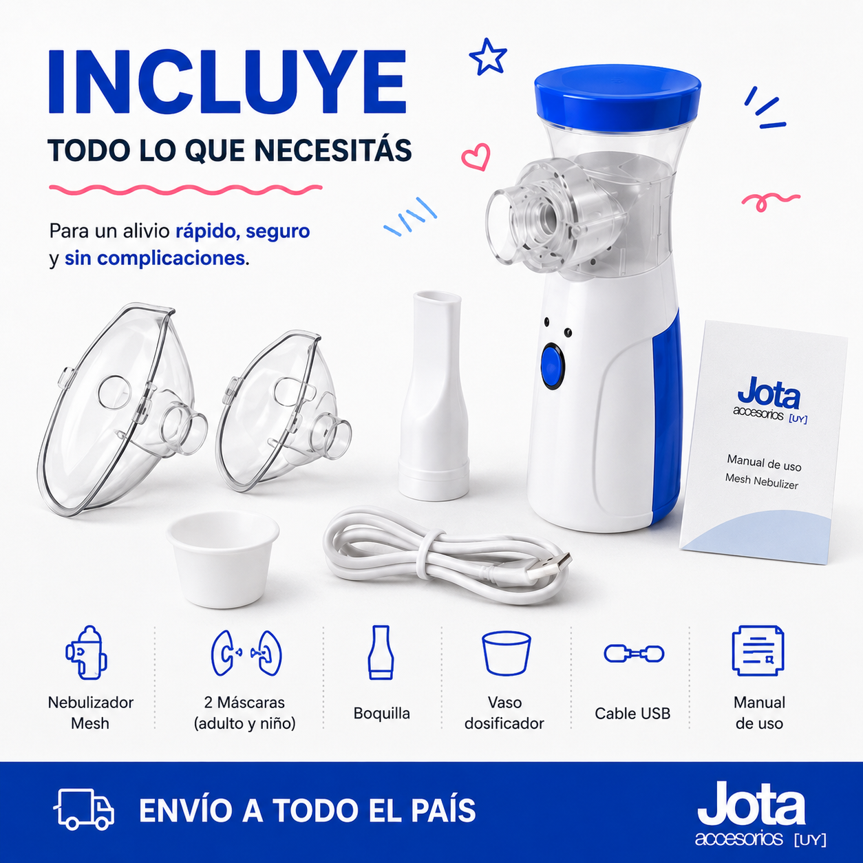 Nebulizador Mesh portatil